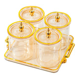 Maxbell Dry Fruit Tray with Lid Snack Candy Dish for Living Room Holiday Dining Room amber