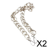 Maxbell 2xBag Chain Strap Charms Flat Crossbody DIY Handbag Purse Silver 60cm