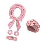 Maxbell Heatless Hair Curling Headband Portable Gift Comfortable Long Hair Curl Wrap Dark Pink