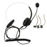 Maxbell Professional Telephone Headset Clear Voice Noise Cancellation Customer Service Wired Head-Mounted Headphone RJ9 Earphone Jack for Call Center - Black - Aladdin Shoppers