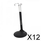 Maxbell 12x1/6 Scale C-Type Display Stand Holder fit for 12" Action Figures Black Metal
