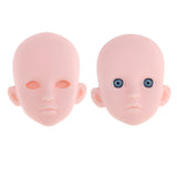 Maxbell 2 Pieces 1/4 Female Bjd Doll Head Sculpt Ball-Jointed Doll Body Parts