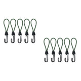 Maxbell 10Pcs Bungee Cord with Hook Portable for Camping Accessories Tarpaulin Tarps Green