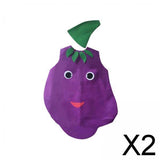 Maxbell 2xAdult Food Costume Cartoon Dress up Props Slip on Halloween Costumes Outfit Eggplant