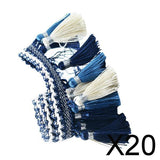 20x1 Yard European Clothing Curtain Tassel Edging Fringe Trim Blue+White