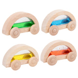 Maxbell 4x Wood Car Wooden Baby Push Toys for Early Education Holidays Birthday