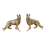 Maxbell Brass Dog Figurine Decoration Retro Dogs Figurines for Book Shelf Desk Hotel