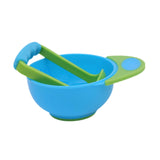 Maxbell Grinding Bowl Rice Practical Cereal Home Sturdy with Ladle Baby Feeding Bowl Blue Green