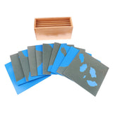 Maxbell Maxbell Montessori Geography Material - Sandpaper Land&Water Form Cards for Kids Preschool Learning Teaching Toy