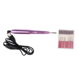 Maxbell Maxbell 6pcs Electric Nail Drill Bits and Nail Art File Pen Machine Kits Rose Pink