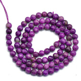 Maxbell 2x4 mm Fake Purple Charoite Round Loose Beads Strand 15 Inch