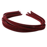 Maxbell 10Pcs Alice Band Headband Satin Wrapped Hair Hoop Thin Hair Band Red