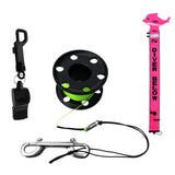 Scuba Diving Surface Marker Buoy SMB Safety Sausage Tube+Dive Reel+Whistle
