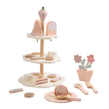Maxbell Wooden Tea Party Set Wooden Toys Kitchen Playset Pretend Play Girls Children