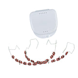 Maxbell Temporary Tooth Decorations with Hook with Box Metal Bracket Gift for Family red