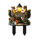 Maxbell Squirrel Decorative Garden Stake 2D Creative for Flower Bed Outside Backyard B
