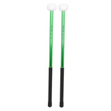 Maxbell 2Pcs Felt Head Timpani Sticks Alloy for Music Education Lotus Drum Hand Drum green