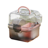 Maxbell Outgoing Hamster Cage Container Compact Pet Supplies for Holiday Guinea Home Pink