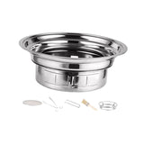 Maxbell Round Barbecue Grill Furnace Outdoor Grill for Backyard Outdoor Indoor Beach Style B