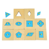Maxbell Wooden Shape Peg Puzzle Geometric Shapes Matching Toy for Ages 2~Baby Kids