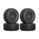 Maxbell 4Pcs RC Car Wheels and Tires Easy to Install for Ara550116 1/14 RC Car Model Black