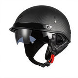Carbon Fiber, Retro Half Helmet, Lightweight, Men and Women Matte Carbon Fiber L
