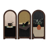 Maxbell Desk Decorative Screen Modern 3 Panel Divider for Shelf Home Decor