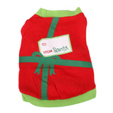 Maxbell Maxbell Pet Dog Puppy Cat Clothes Harness Vest T Shirt Apparel Santa Gift Decor L