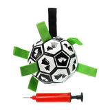 Maxbell Maxbell Dog Toys Soccer Ball with Straps Durable Dog Balls Tabs Puppy Training Bell