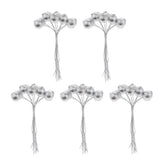 Maxbell 50pcs Berry Artificial Flower Berries Holiday Home Xmas Decor Garland Silver