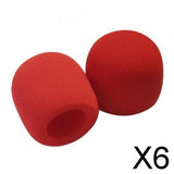 Maxbell 6x2PCS Microphone Foam Cover - Red