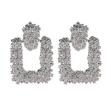 Trendy Geometric Earrings Womens Fashion Statement Dangle Earrings Silver