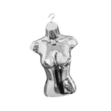 Maxbell Female Mannequin Torso Fashion Hanging Hook for Store Retail Dressmaker Form Silver