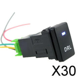 Maxbell 30x4-Pole Push Button Switch Blue LED for DRL light Pattern for