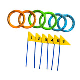 Maxbell Kids Rings Toss Game Kids Activities Throwing Rings for Indoor Outdoor Beach OrangeBlueGreenRings
