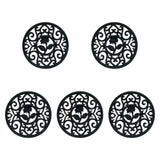 Maxbell 5 Pieces Silicone Trivet Mat Cup Coaster for Countertop Kitchen Dining Table black