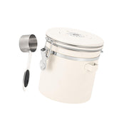 Maxbell Coffee Canister Gadgets Coffee Storage Container for Tea Cookie Coffee Beans Beige White 1.2L