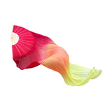 Maxbell Belly Dance Faux Silk Veil Fan Props Wedding Shows Handmade for Dancer Women Left Hand red