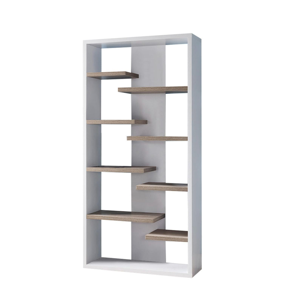 Modern Display Cabinet Faux Floating Shelf Display Cabinet with 8 Shelves
