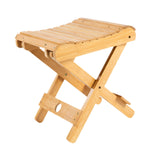 Maxbell Bamboo Folding Stool Portable Furniture Camping Chair for Fishing Beach Yard