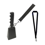 Maxbell Metal Cowbell with Handle Service Cheering Bell for Christmas Party Birthday black