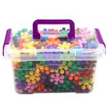 Maxbell 900 Pieces Creative Plastic Snowflake Building Blocks Puzzle Kids STEM Toys