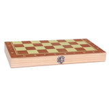 Maxbell Folding Wood Chess Set Travel Handcrafted Board Backgammon 34x34cm