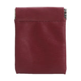 Maxbell Mini Purse Jewelry Pouch Headphones Rings Holder PU Leather Makeup Bag Small Wine Red 7x9cm