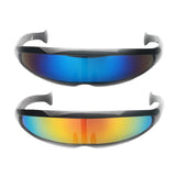Maxbell 2/set Futuristic Cyclops Mirrored Sunglasses Narrow Monoblock Shield Glasses