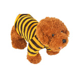 Maxbell Maxbell Puppy Pet Dog Cat Coral Fleece Yellow Brown Stripe Shirt Clothes Apparel S