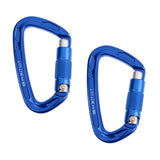 Maxbell 2 Piece 24KN Self-locking Aluminum Mountain Rock Climbing Carabiner Blue - Aladdin Shoppers