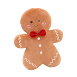 Festive Gingerbread Man Soft Throw Pillow for Bedroom Bed Holiday Light brown