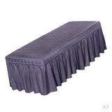 Maxbell 2pcs Massage Cosmetic Table Valance Sheet  Cover with Hole Purple 180x60cm