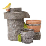 Succulent Cactus Planter Flower Pot, Creative Millstone with Bird Shape Pot for Office House Balcony Landscape Decoration - Aladdin Shoppers